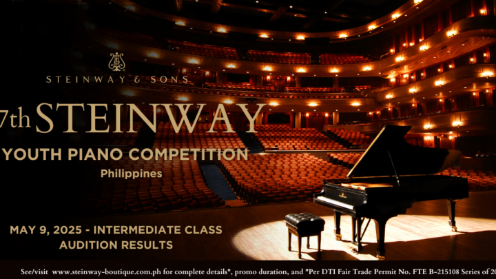 ANNOUNCEMENT: 7th Steinway Youth Piano Competition – Intermediate Audition Results