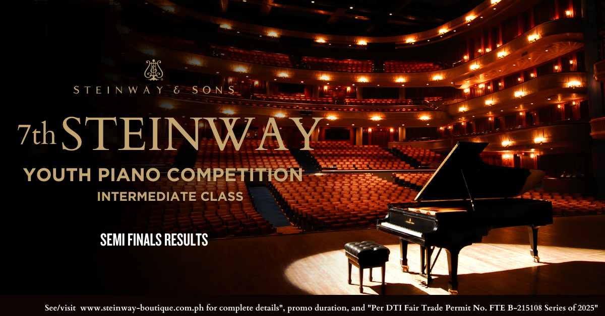 ANNOUNCEMENT: 7th Steinway Youth Piano Competition – Intermediate Semi Finals Results ANNOUNCEMENT: 7th Steinway Youth Piano Competition – Intermediate Semi Finals Results